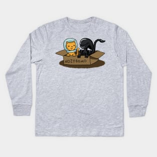 Jonesy and Alien in a box Kids Long Sleeve T-Shirt